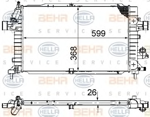 HELLA Vízhűtő 8MK376745-791