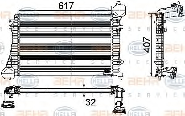 HELLA Töltőlevegő hűtő 8ML376746-071