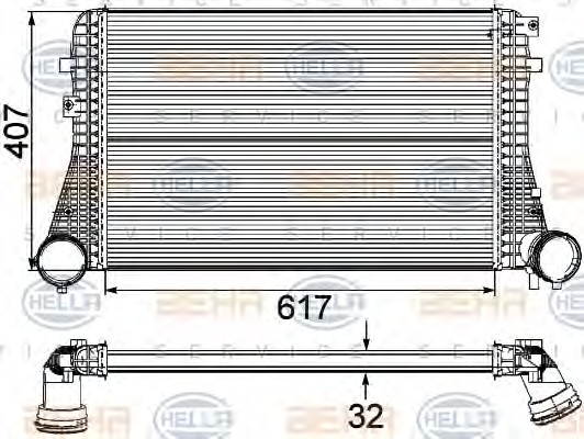 HELLA Töltőlevegő hűtő 8ML376746-121