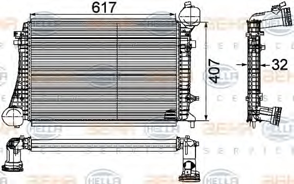 HELLA Töltőlevegő hűtő 8ML376746-151