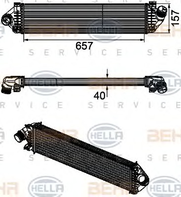 HELLA Töltőlevegő hűtő 8ML376746-471