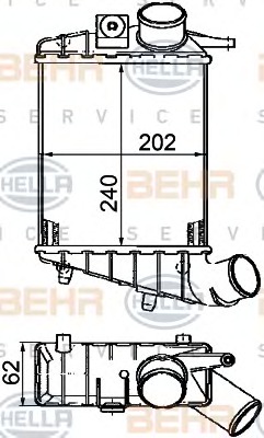 HELLA Töltőlevegő hűtő 8ML376746-541