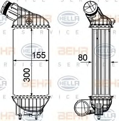 HELLA Töltőlevegő hűtő 8ML376746-591