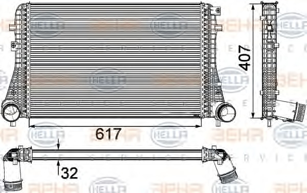 HELLA Töltőlevegő hűtő 8ML376746-741