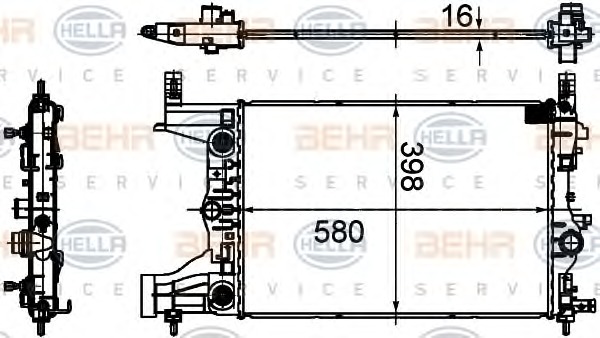 HELLA Vízhűtő 8MK376749-851