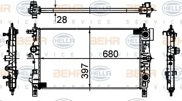 HELLA Vízhűtő 8MK376749-861