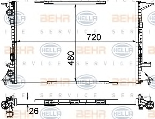 HELLA Vízhűtő 8MK376753-491