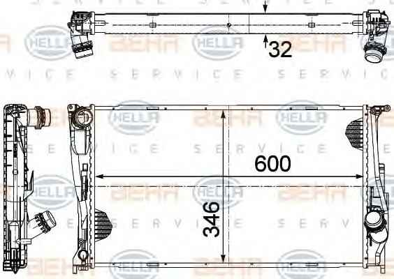 HELLA Vízhűtő 8MK376754-001