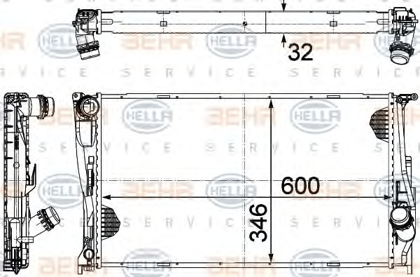 HELLA Vízhűtő 8MK376754-014