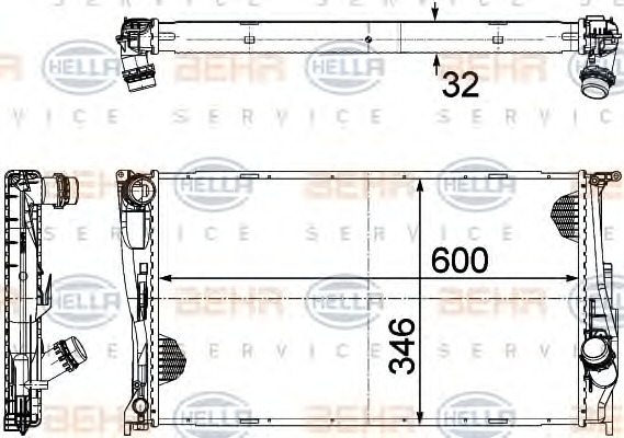 HELLA Vízhűtő 8MK376754-024