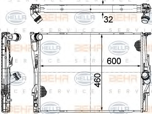 HELLA Vízhűtő 8MK376754-044