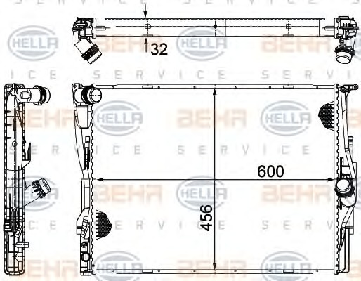 HELLA Vízhűtő 8MK376754-054