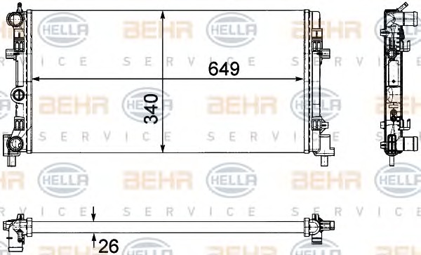 HELLA Vízhűtő 8MK376754-284