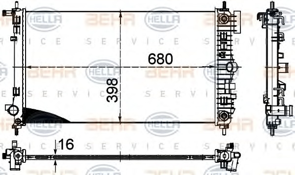 HELLA Vízhűtő 8MK376754-311