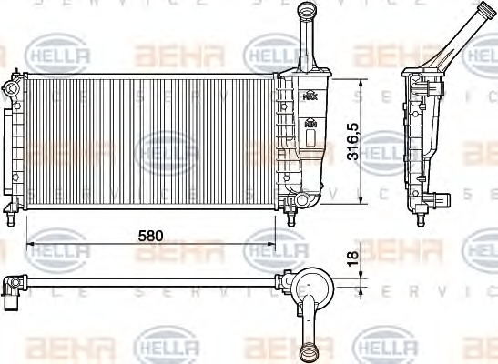 HELLA Vízhűtő 8MK376754-381