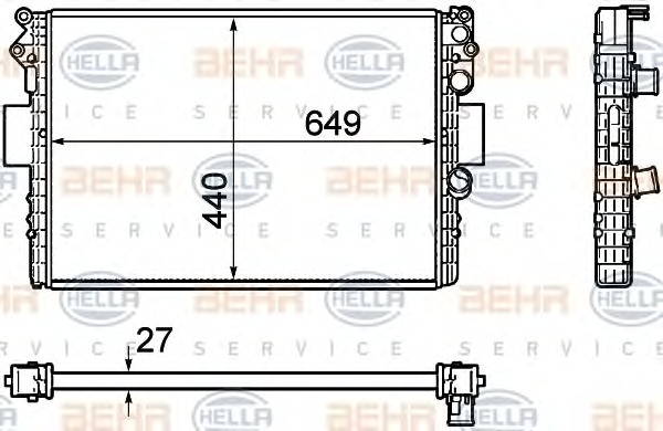 HELLA Vízhűtő 8MK376754-401