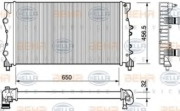 HELLA Vízhűtő 8MK376754-441