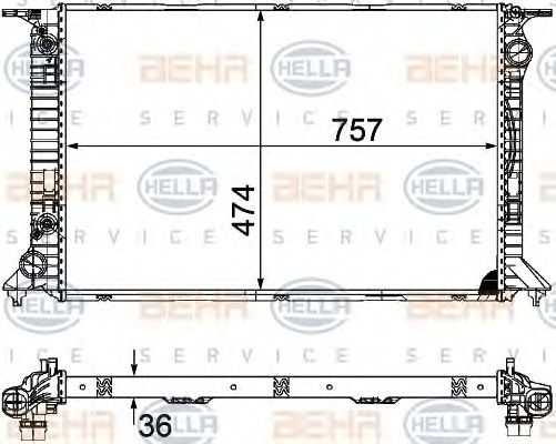 HELLA Vízhűtő 8MK376754-741