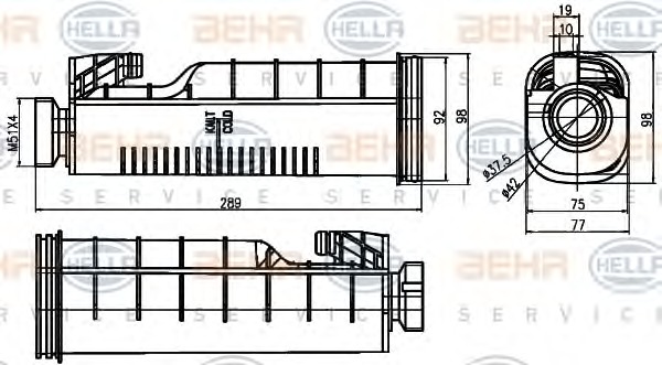 HELLA Hűtőfolyadék kiegyenlítő tartály 8MA376755-091