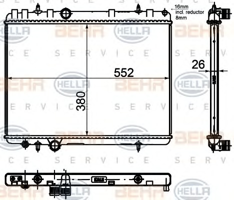 HELLA Vízhűtő 8MK376755-331