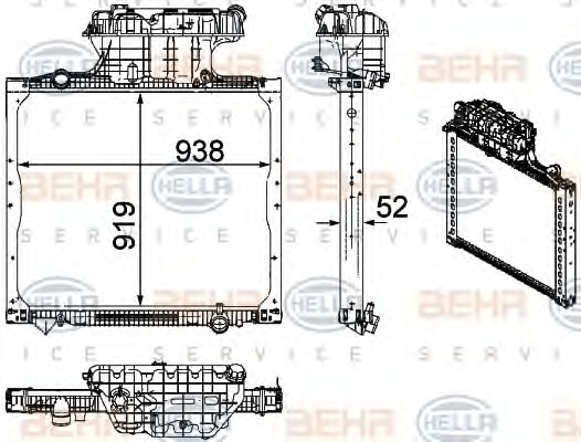 HELLA Vízhűtő 8MK376756-021