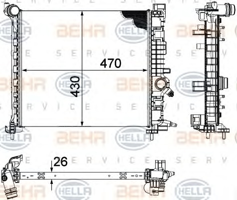 HELLA Vízhűtő 8MK376756-451