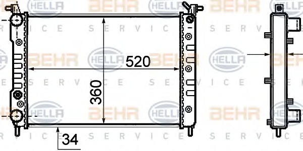 HELLA Vízhűtő 8MK376756-501