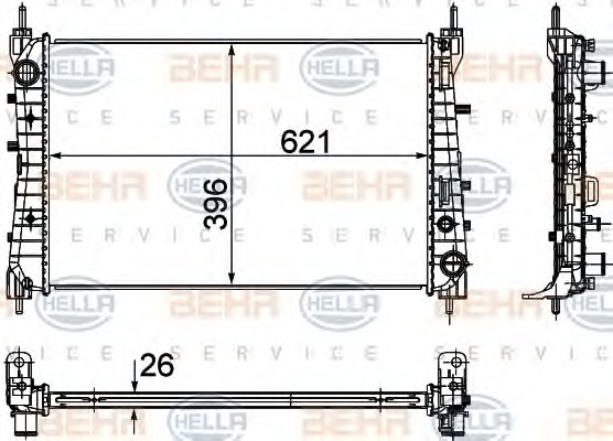 HELLA Vízhűtő 8MK376756-511