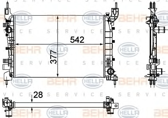 HELLA Vízhűtő 8MK376756-524