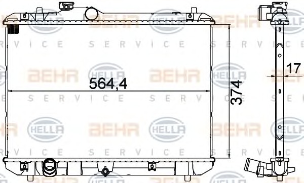 HELLA Vízhűtő 8MK376756-531