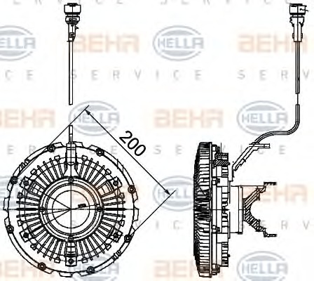 HELLA Hűtőventillátor kuplung 8MV376757-111