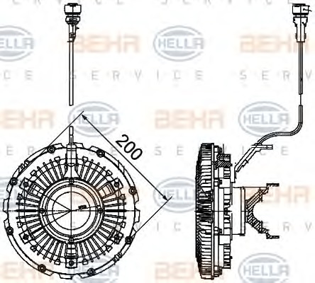 HELLA Hűtőventillátor kuplung 8MV376757-121