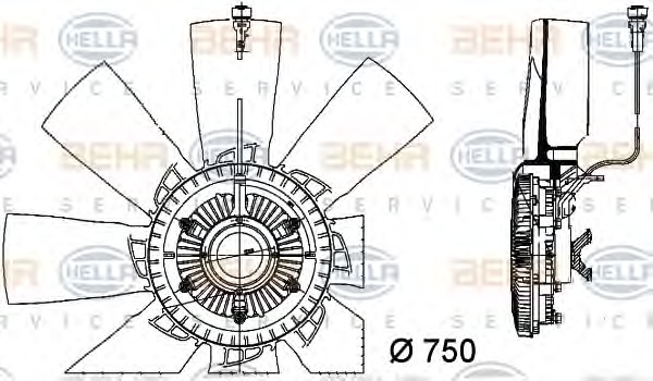 HELLA Ventilátor, vízhűtő 8MV376757-131