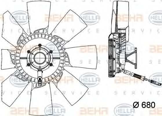 HELLA Ventilátor, vízhűtő 8MV376757-161