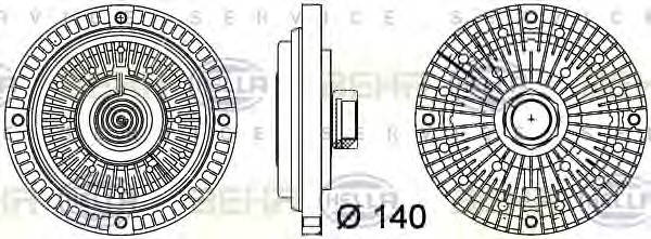 HELLA Hűtőventillátor kuplung 8MV376757-321