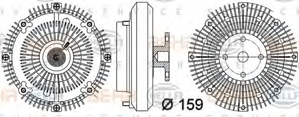 HELLA Hűtőventillátor kuplung 8MV376757-351