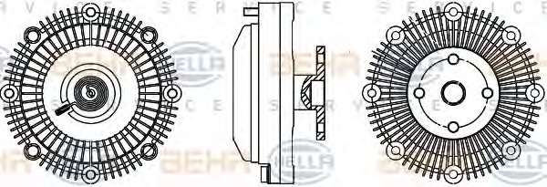 HELLA Hűtőventillátor kuplung 8MV376757-361