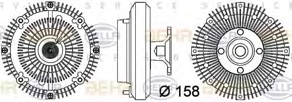 HELLA Hűtőventillátor kuplung 8MV376757-371