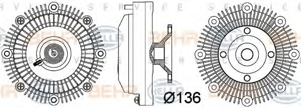 HELLA Hűtőventillátor kuplung 8MV376757-381