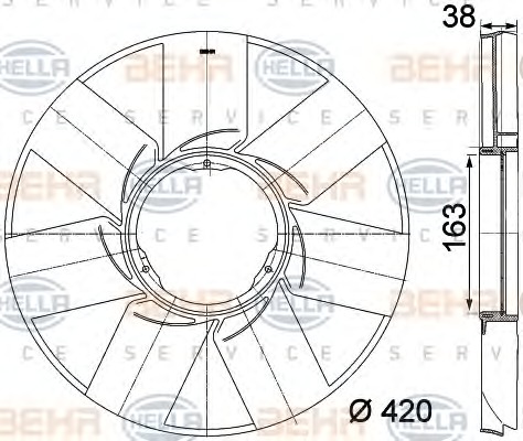 HELLA Ventilátor, vízhűtő 8MV376757-471