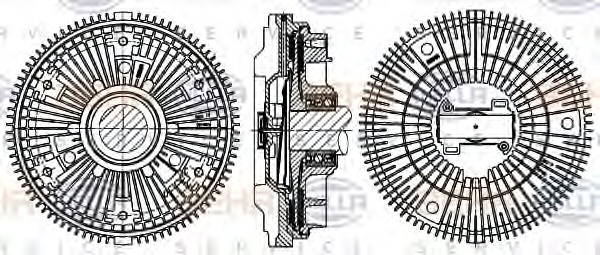 HELLA Hűtőventillátor kuplung 8MV376757-581