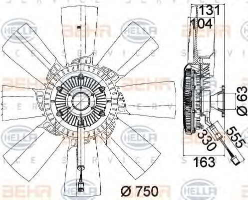 HELLA Hűtőventillátor kuplung 8MV376758-281