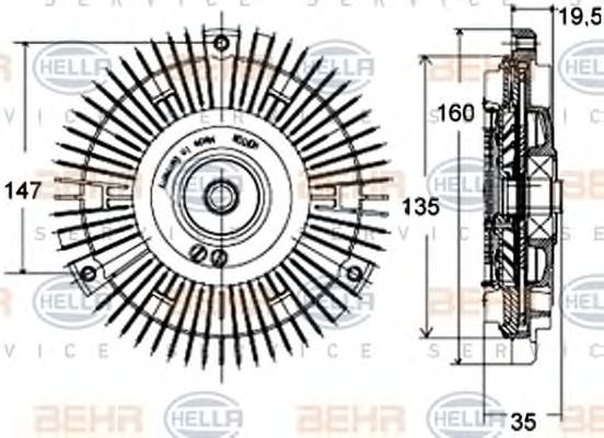 HELLA Hűtőventillátor kuplung 8MV376758-441