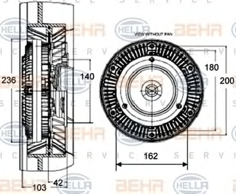 HELLA Hűtőventillátor kuplung 8MV376758-451