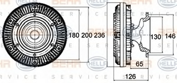 HELLA Hűtőventillátor kuplung 8MV376758-461