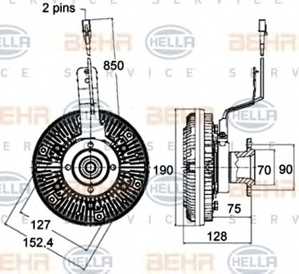 HELLA Hűtőventillátor kuplung 8MV376758-471