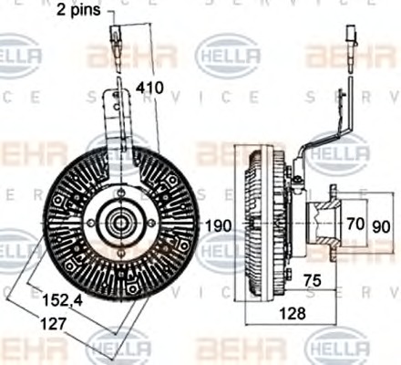 HELLA Hűtőventillátor kuplung 8MV376758-481