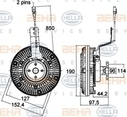 HELLA Hűtőventillátor kuplung 8MV376758-491