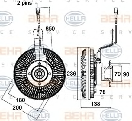 HELLA Hűtőventillátor kuplung 8MV376758-511