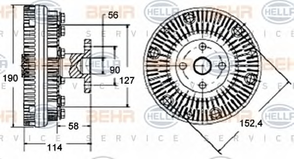 HELLA Hűtőventillátor kuplung 8MV376758-551